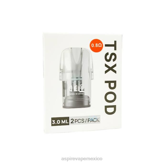 24P4R233 Aspire Tsx Pod 0,8 ohmios (3,0 ml)/2 unidades por paquete (compatible con cyber s y cyber x) - Aspire vape price